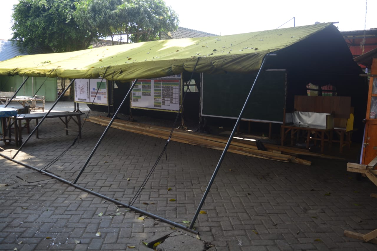 Pos Komando Taktis TMMD ke-109 Desa Tebluru Sudah Mulai Didirikan
