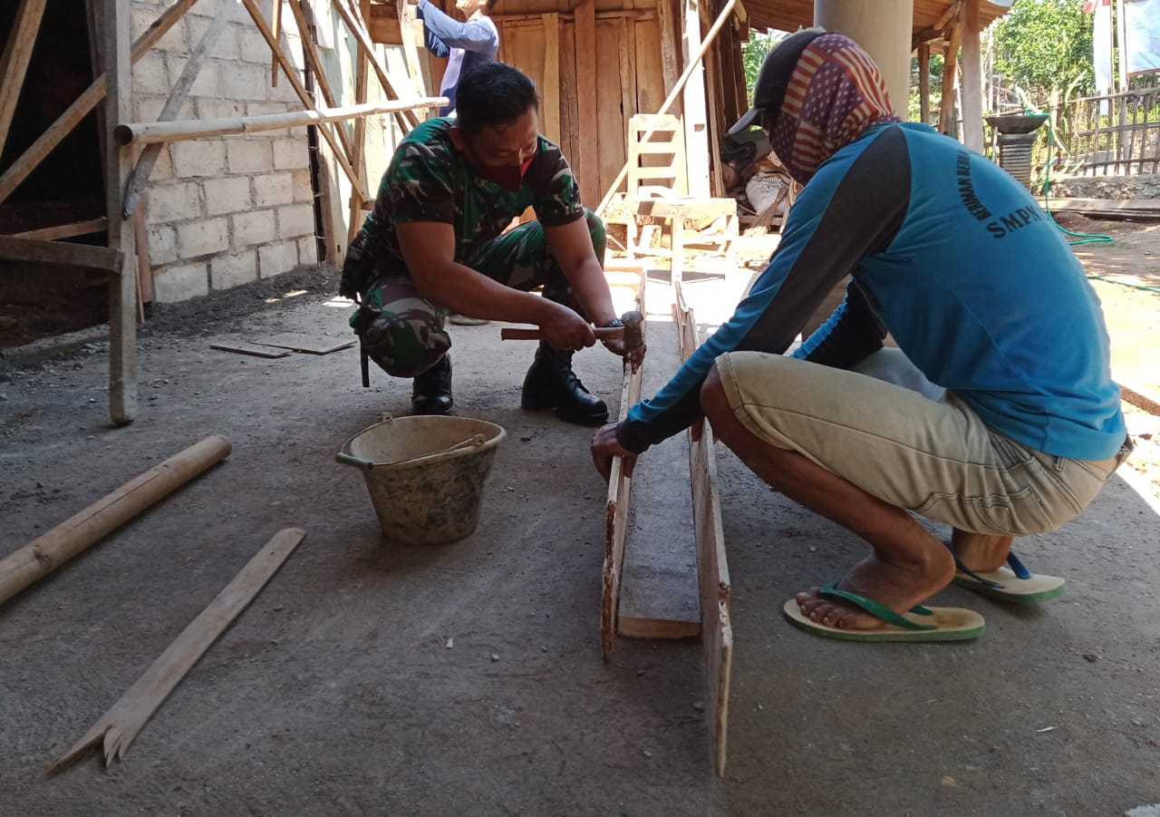 Besi Untuk Pengisian Cor Rehap RTLH Dalam TMMD Harus Berkualitas