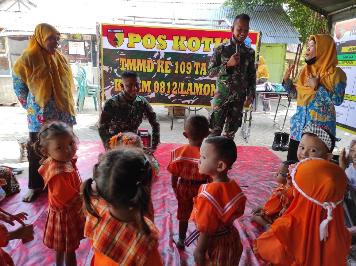 Kotis Satgas TMMD 109, Jadi Tempat Belajar Baru Bagi Siswa Paud Desa Tebluru