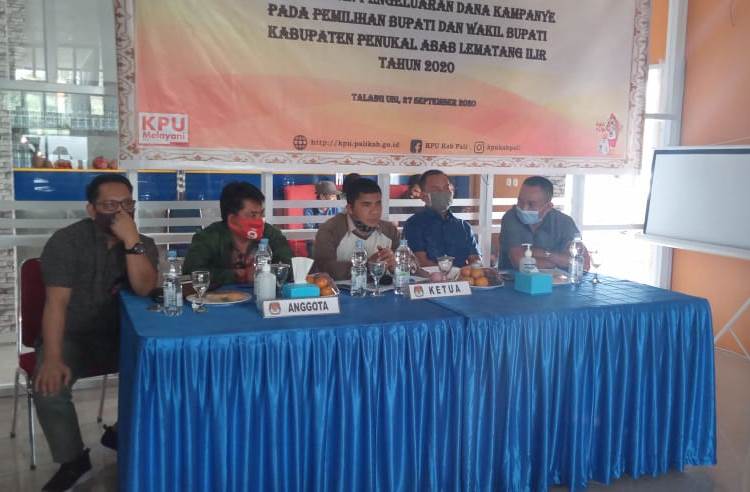Sesuai PKPU No.22 Tahun 2020 Dana Kampanye Paslon Bupati Dan Wakil Bupati Pali Sudah Di Tetapkan KPU