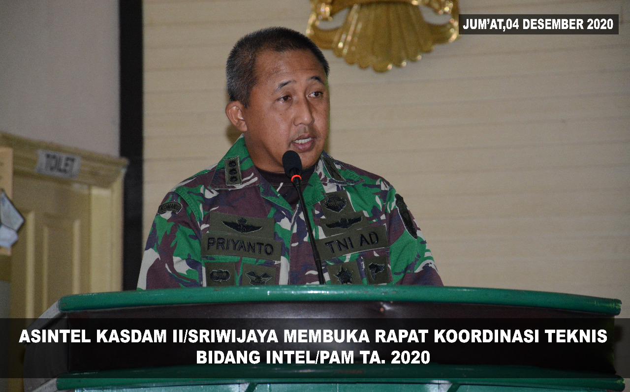 Apintel/Pam Jajaran Kodam II/Sriwijaya Laksanakan Rakornis