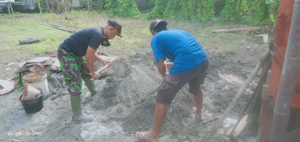 Mengaduk Luluh, Untuk Kesuksean Program Aladin TMMD 110 Bojonegoro