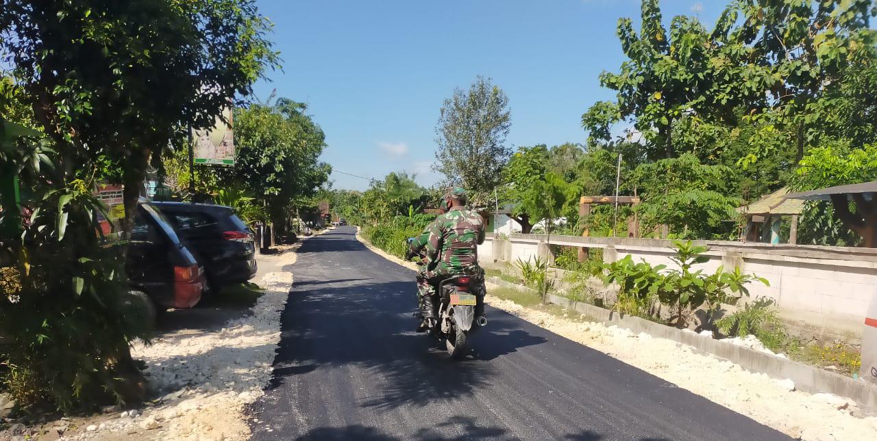 Mulusnya Jalan Aspal Jatimulyo, Wujud Sinergitas Program TMMD Bojonegoro
