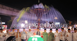 Ratu Dewa Resmikan Air Mancur Cempako Telok , Ikon Baru Palembang Darussalam