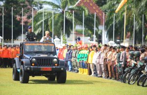 Gubernur Herman Deru Dampingi Menko Polkam Pimpin Apel Kesiapsiagaan Karhutla 2026 di Sumsel